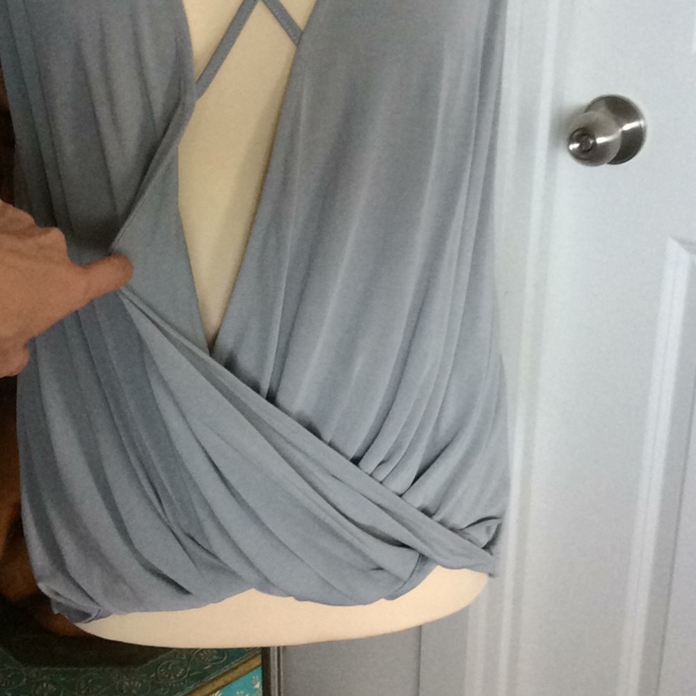 Gray Overlap Top - Picture 5 of 6